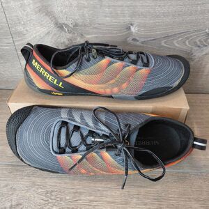 Merrell Vapor Glove 2 Barefoot Running Shoes Mens Size 10.5 Gray Orange Vibram